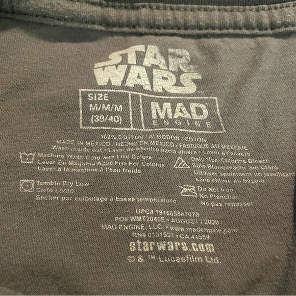 Star Wars Men’s Cotton Baby Yoda Grogu Graphic Short Sleeve Crewneck Tee Size M - Picture 5 of 5